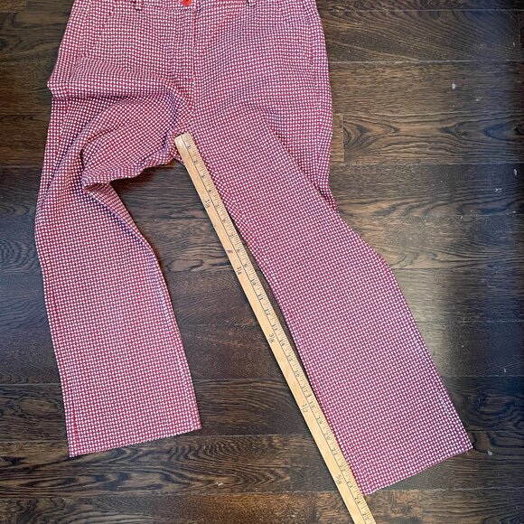 Max Mara Weekend Stretch Capri Flare Pants  FITW19 Red/Blue/White-Size 4 - Picture 8 of 10